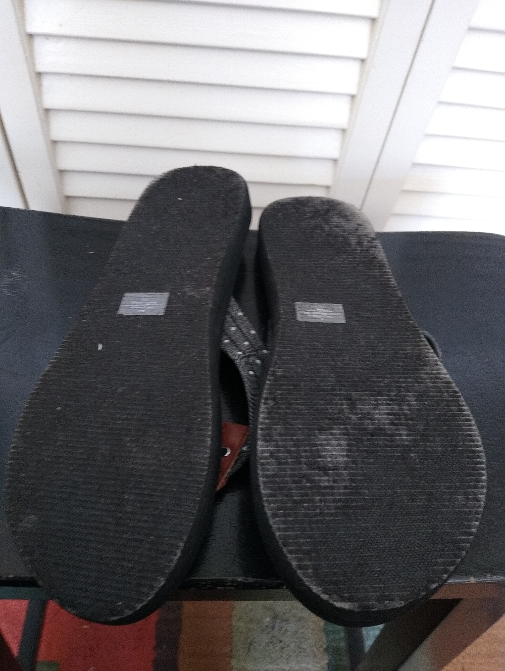 Tommy Hilfiger Flip Flops Womens ~8.5 Gray Polka Dot Thong Sandals Casual - Picture 8 of 9